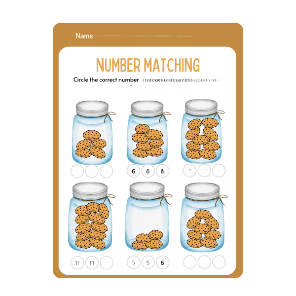Number Matching Activity for Kids